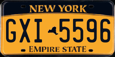 NY license plate GXI5596