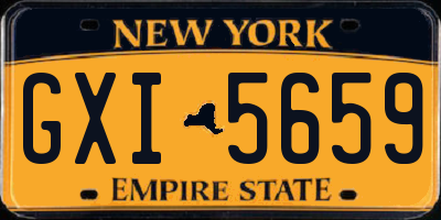 NY license plate GXI5659