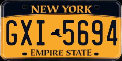 NY license plate GXI5694