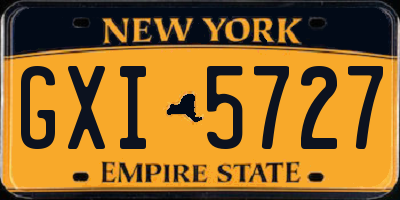 NY license plate GXI5727