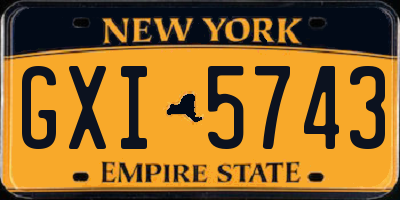 NY license plate GXI5743