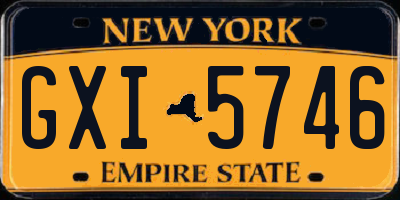 NY license plate GXI5746