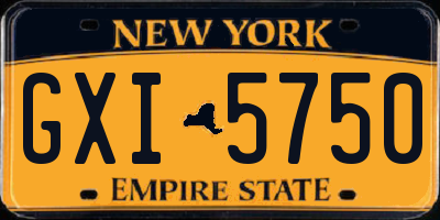 NY license plate GXI5750
