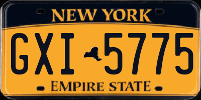 NY license plate GXI5775