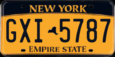 NY license plate GXI5787