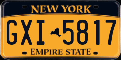 NY license plate GXI5817