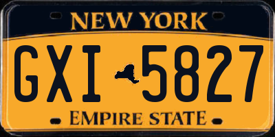 NY license plate GXI5827