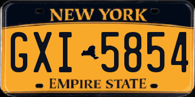 NY license plate GXI5854