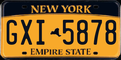 NY license plate GXI5878