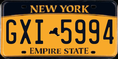 NY license plate GXI5994