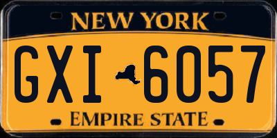 NY license plate GXI6057