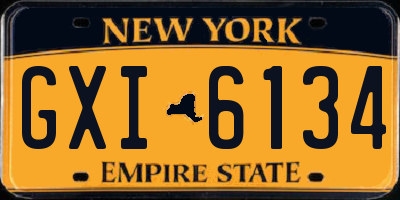 NY license plate GXI6134