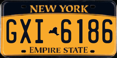 NY license plate GXI6186