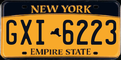 NY license plate GXI6223