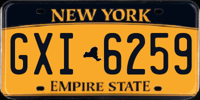 NY license plate GXI6259