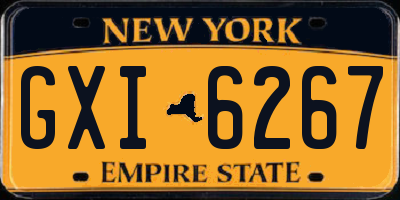NY license plate GXI6267