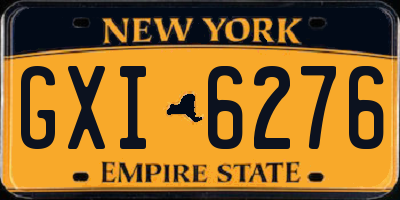 NY license plate GXI6276