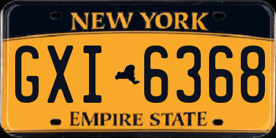 NY license plate GXI6368