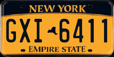 NY license plate GXI6411