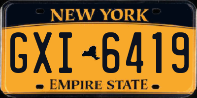 NY license plate GXI6419