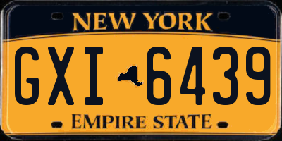 NY license plate GXI6439
