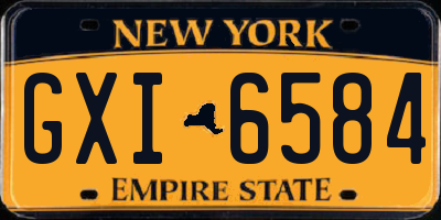 NY license plate GXI6584
