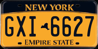 NY license plate GXI6627