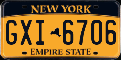 NY license plate GXI6706