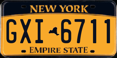 NY license plate GXI6711
