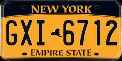 NY license plate GXI6712