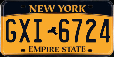 NY license plate GXI6724