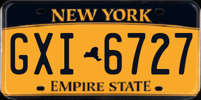 NY license plate GXI6727