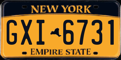 NY license plate GXI6731