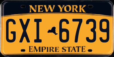 NY license plate GXI6739