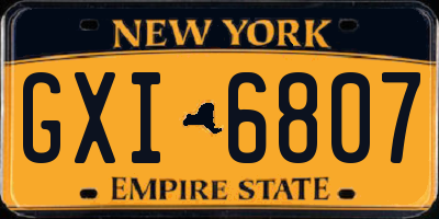 NY license plate GXI6807