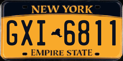NY license plate GXI6811