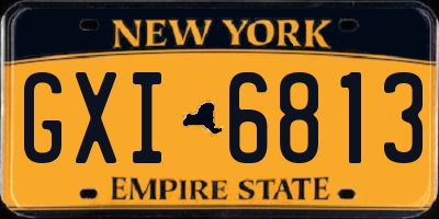 NY license plate GXI6813