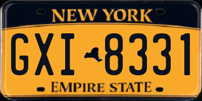 NY license plate GXI8331
