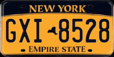 NY license plate GXI8528