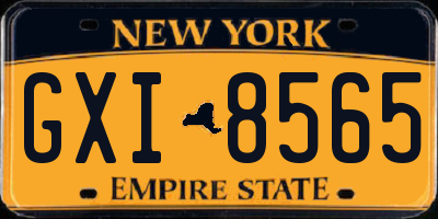 NY license plate GXI8565