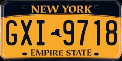 NY license plate GXI9718