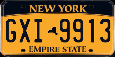 NY license plate GXI9913