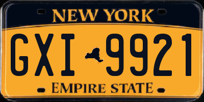 NY license plate GXI9921