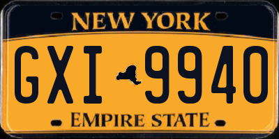 NY license plate GXI9940