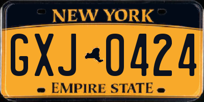 NY license plate GXJ0424