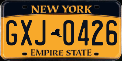 NY license plate GXJ0426