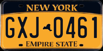 NY license plate GXJ0461
