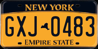 NY license plate GXJ0483
