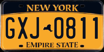 NY license plate GXJ0811