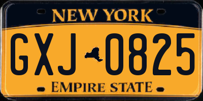 NY license plate GXJ0825